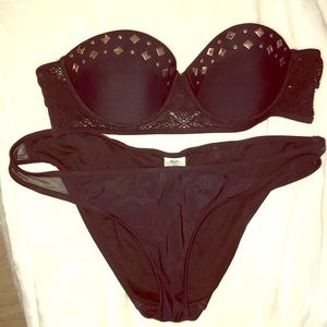 Black Bikini with mesh & stud details